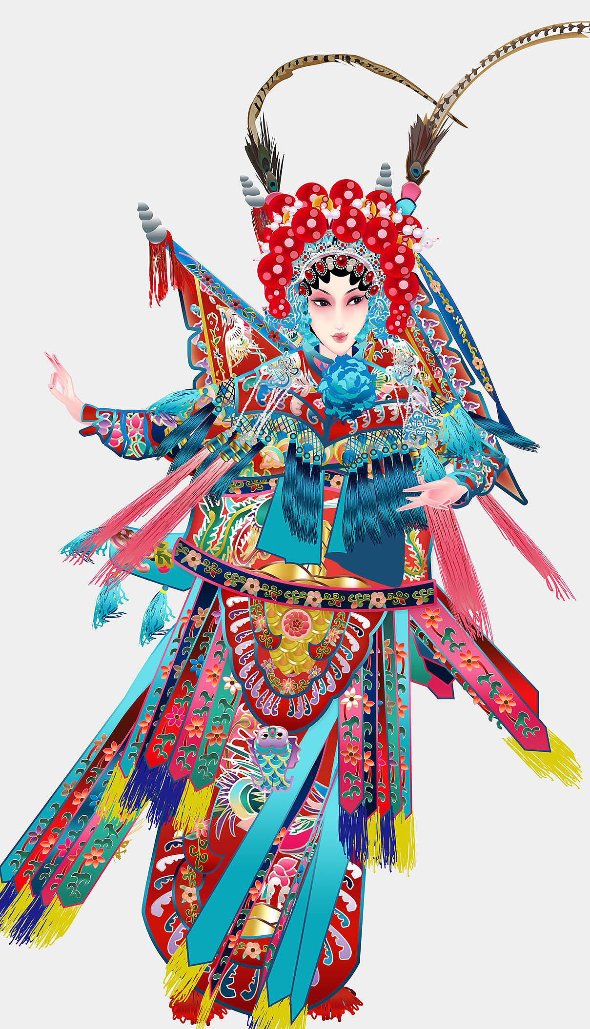 刀马旦武旦京剧人物矢量插图（图ZMjQ0NjY5Nzc2） - 商业插画 - 站酷设计师隐彰原创素材 - 站酷ZCOOL