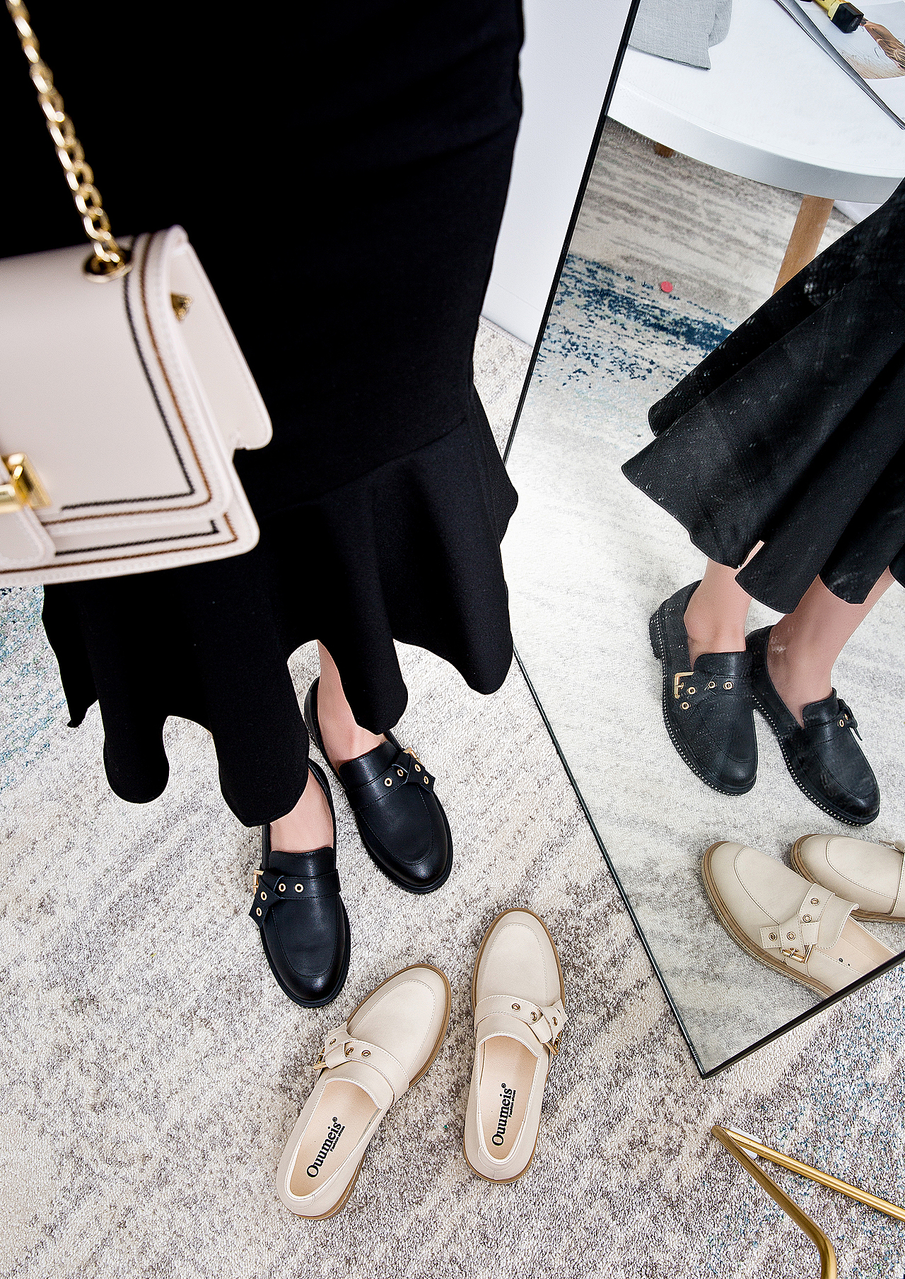 季厚底英伦一脚蹬真皮原创手工复古平底单鞋女拍摄拍照