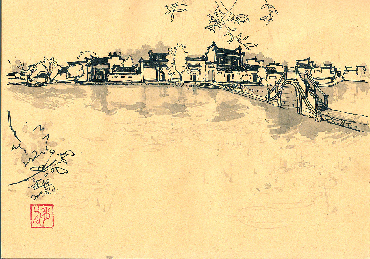 宏村·周庄 四月写生|纯艺术|绘画|格子炒饭 - 原创作品 - 站酷