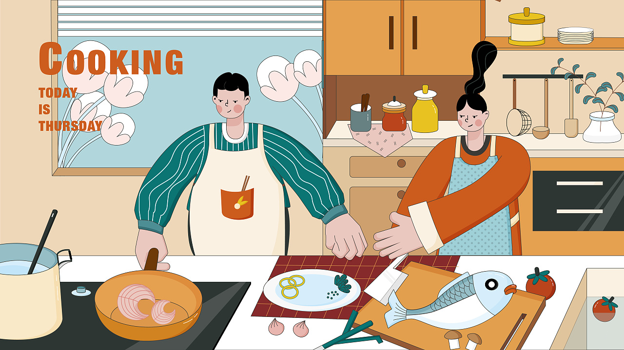 帮厨ai矢量插画