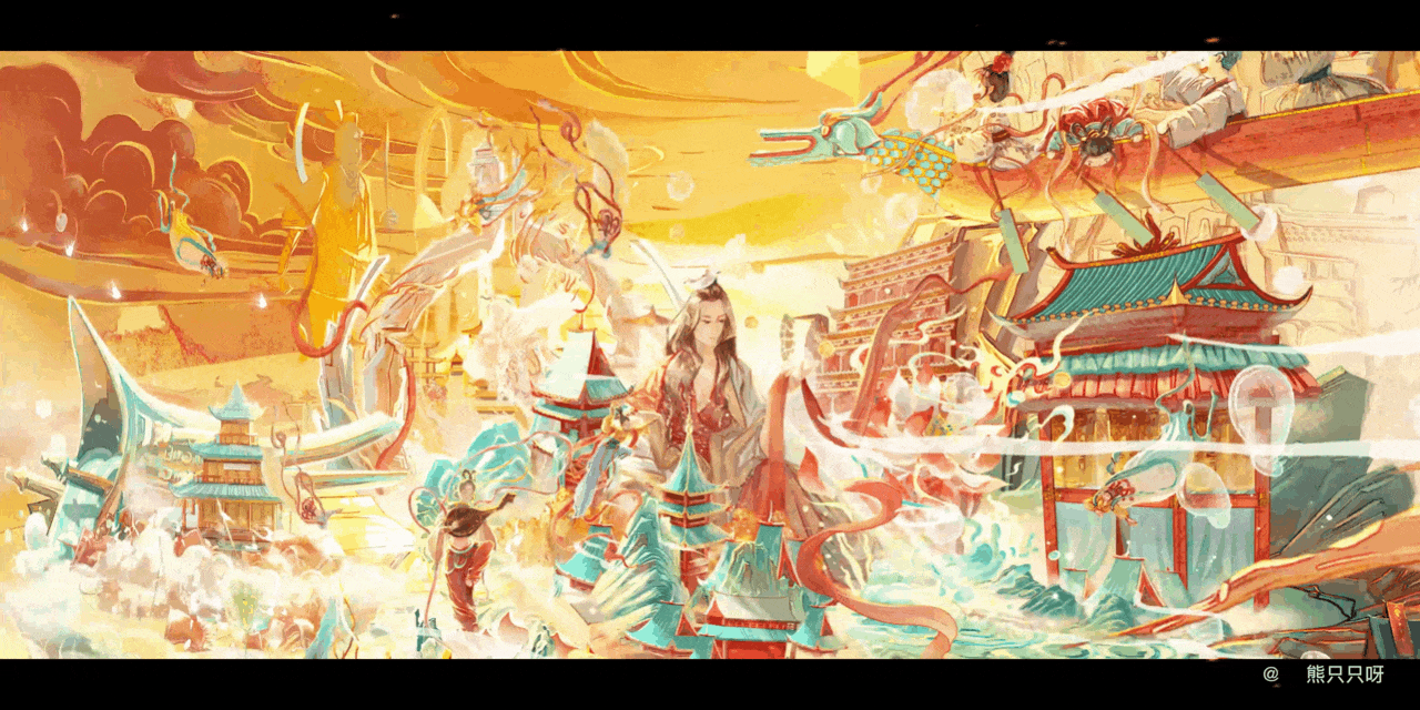 氛围国风场景KV-画家乡·甘肃(图ZMjg4MTcxNDAw) - 商业插画 - 站酷设计师熊只只呀原创素材 - 站酷ZCOOL