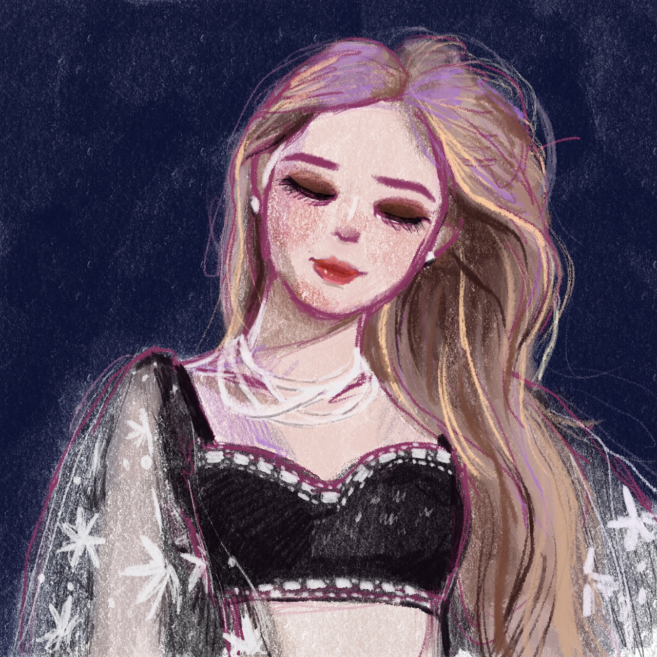 插画练习|blackpink rose 科切拉音乐节