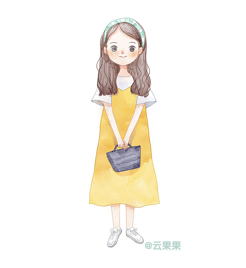 电脑模仿水彩效果画的小女孩（图ZOTIyODczMzI=） - 商业插画 - 站酷设计师夏町ting原创素材 - 站酷ZCOOL
