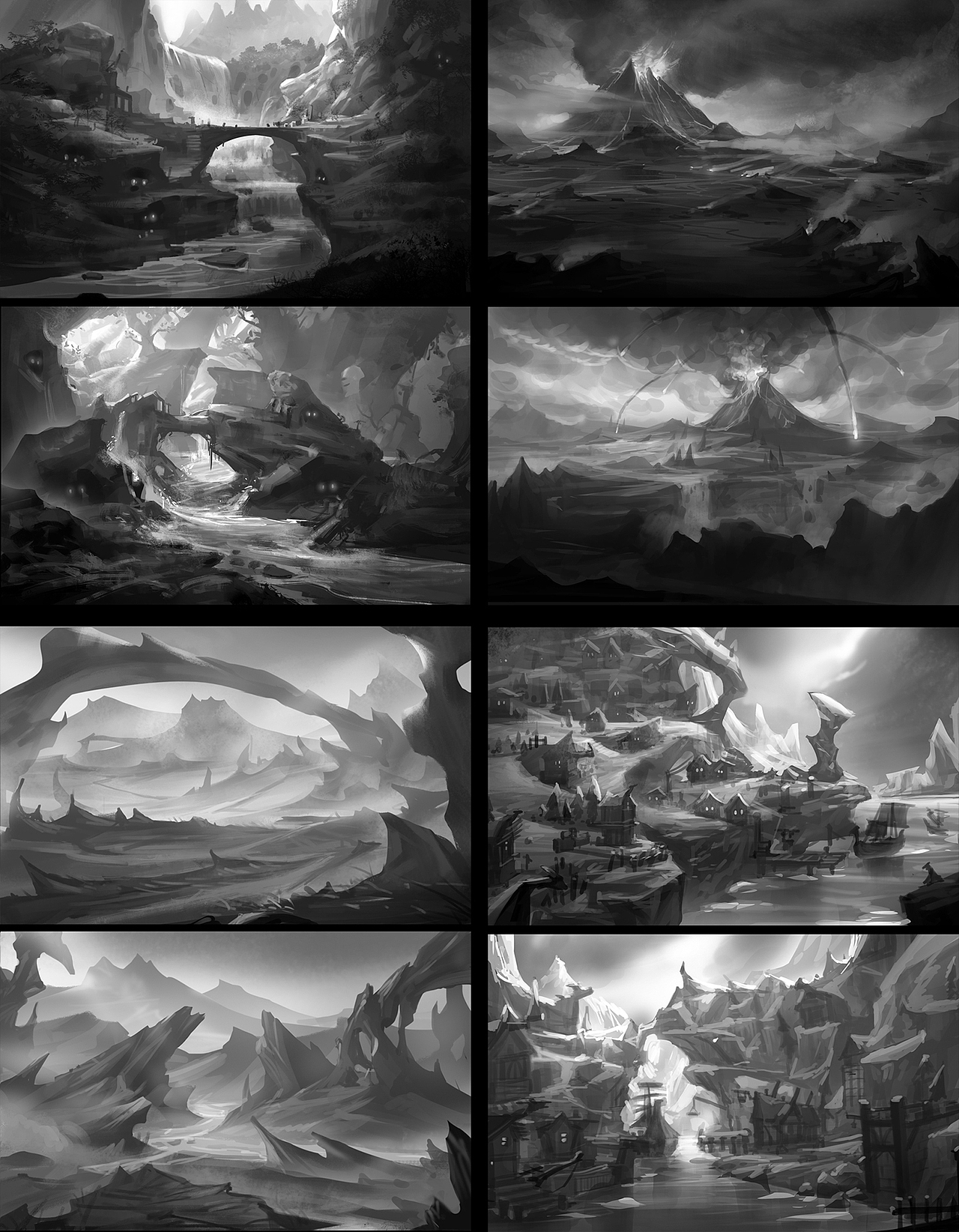 《Gems of War》游戏背景彩色+黑白