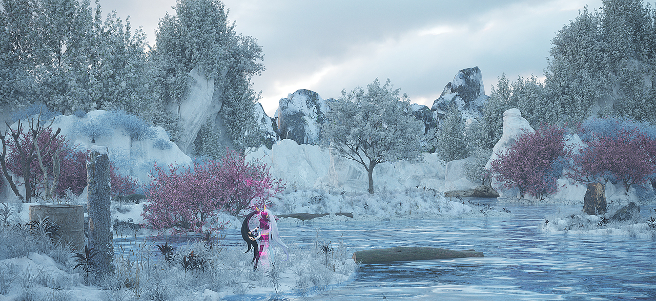 CG 《寒夜孤雪》（图ZMjg3MDgzMzky） - 其他空间 - 站酷设计师IF艺术原创素材 - 站酷ZCOOL