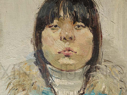 正面女青年色彩头像油画写生-天津新创画室色彩头像