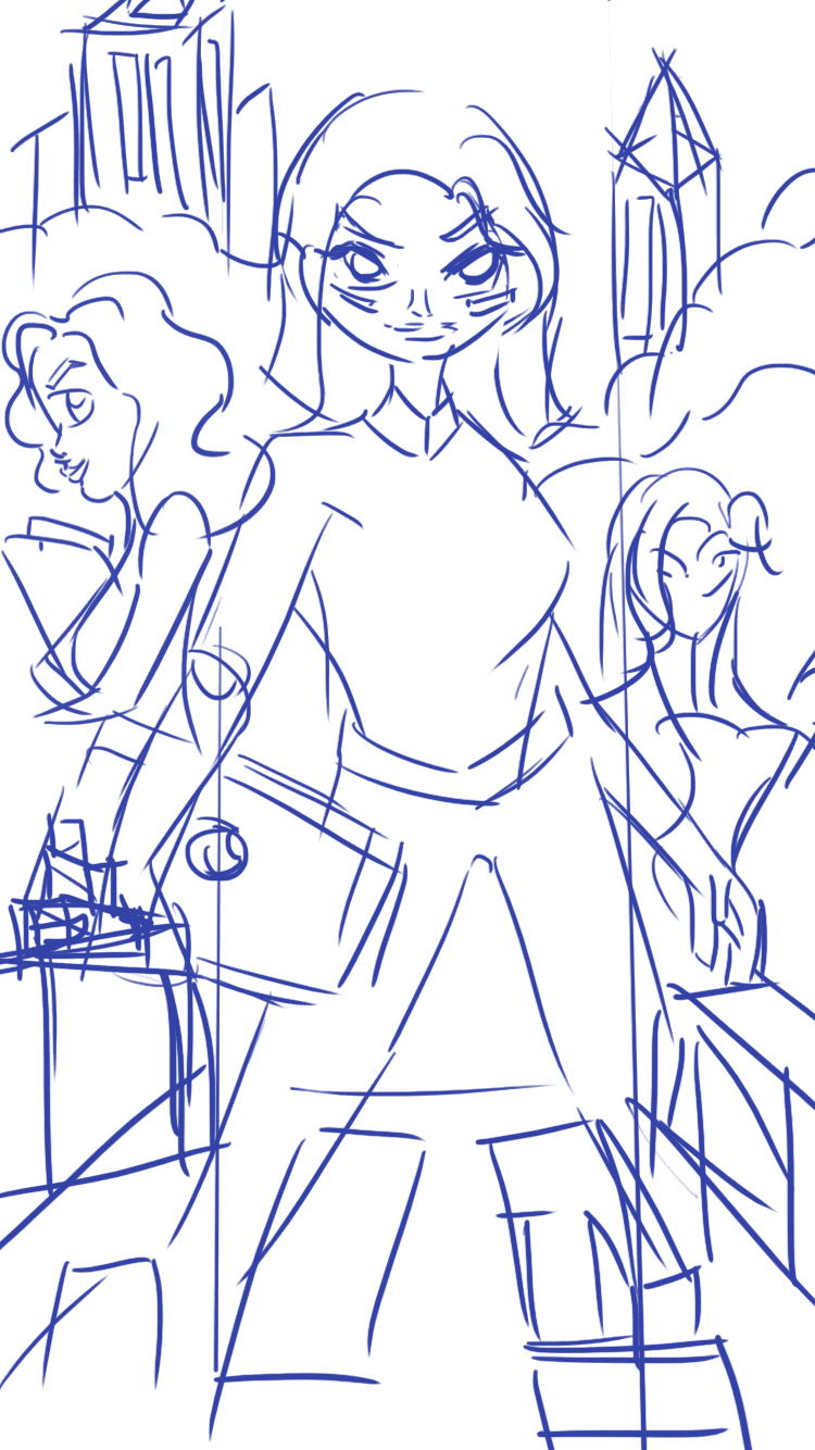 一直在平衡电影本身的科幻气氛和商务活动图的尺度,既不能太像电影海报,也要能表达到女性在职场的坚毅的性格。最后的呈现还是比较满意的,发一张也是对自己的一个纪念。笔芯!