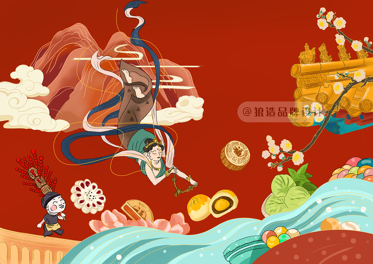 老北京糕点插画包装