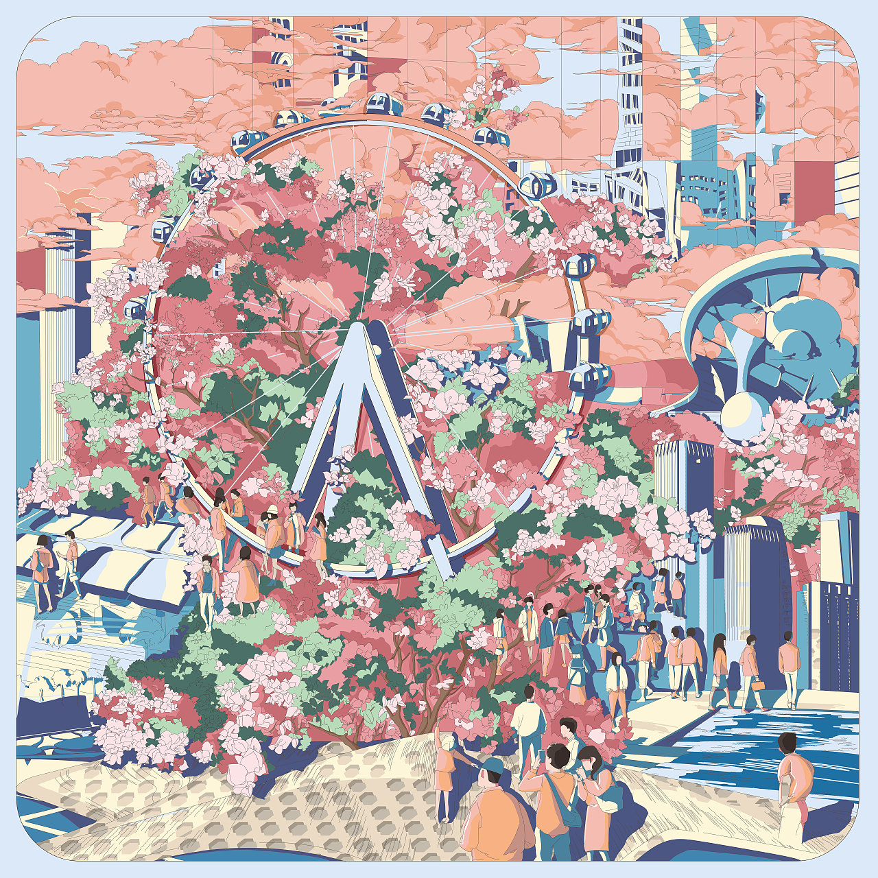 深圳宝安 主题丝巾（图ZMjUxOTAyMDg0） - 商业插画 - 站酷设计师Frankzou原创素材 - 站酷ZCOOL