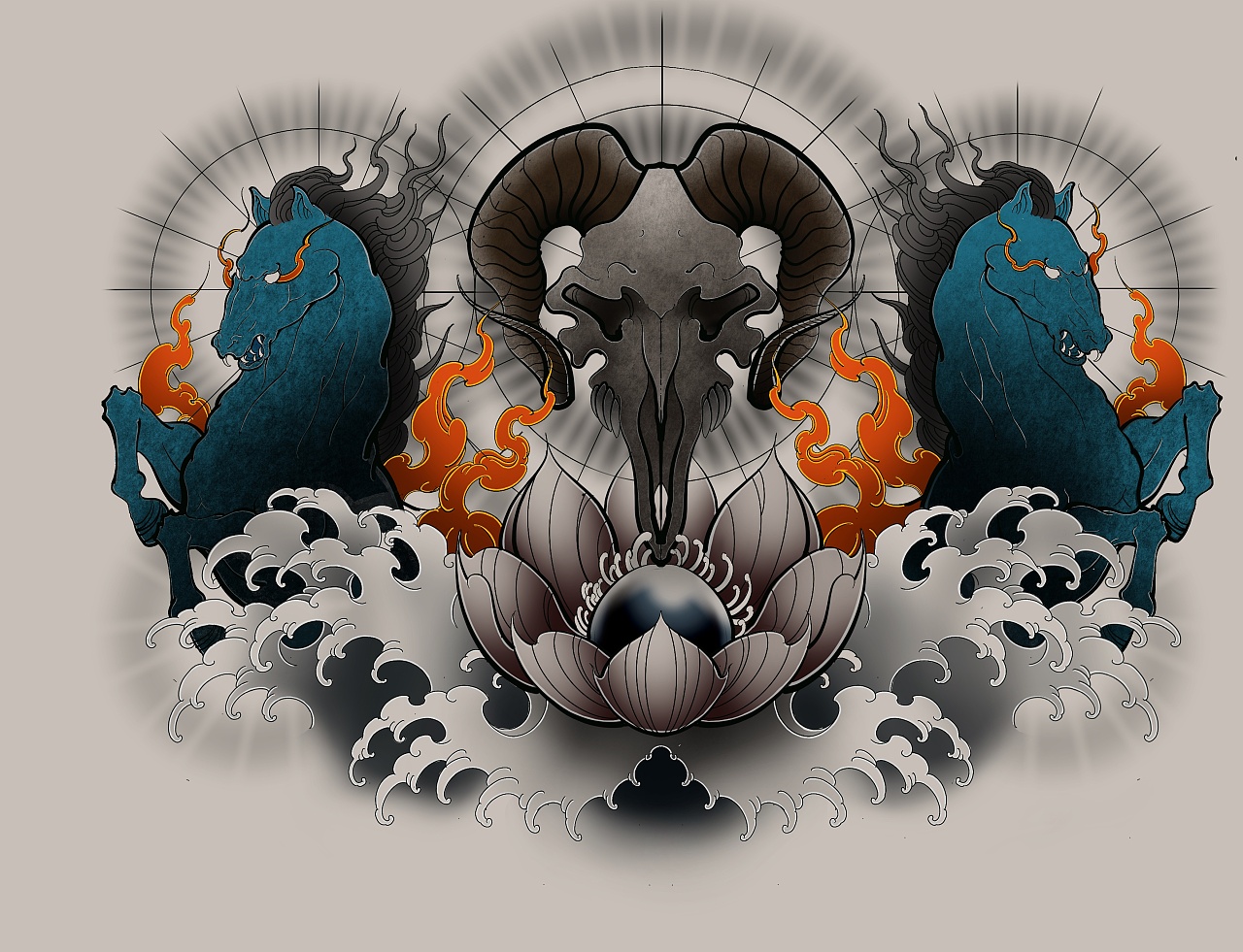 羊头|平面|图案|西山纹画 - 原创作品 - 站酷 (zcool)