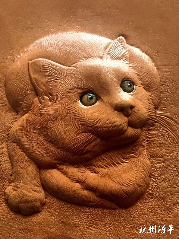 皮塑猫|手工艺|工艺品设计|杭州浮革手工皮雕 - 原创作品 - 站酷