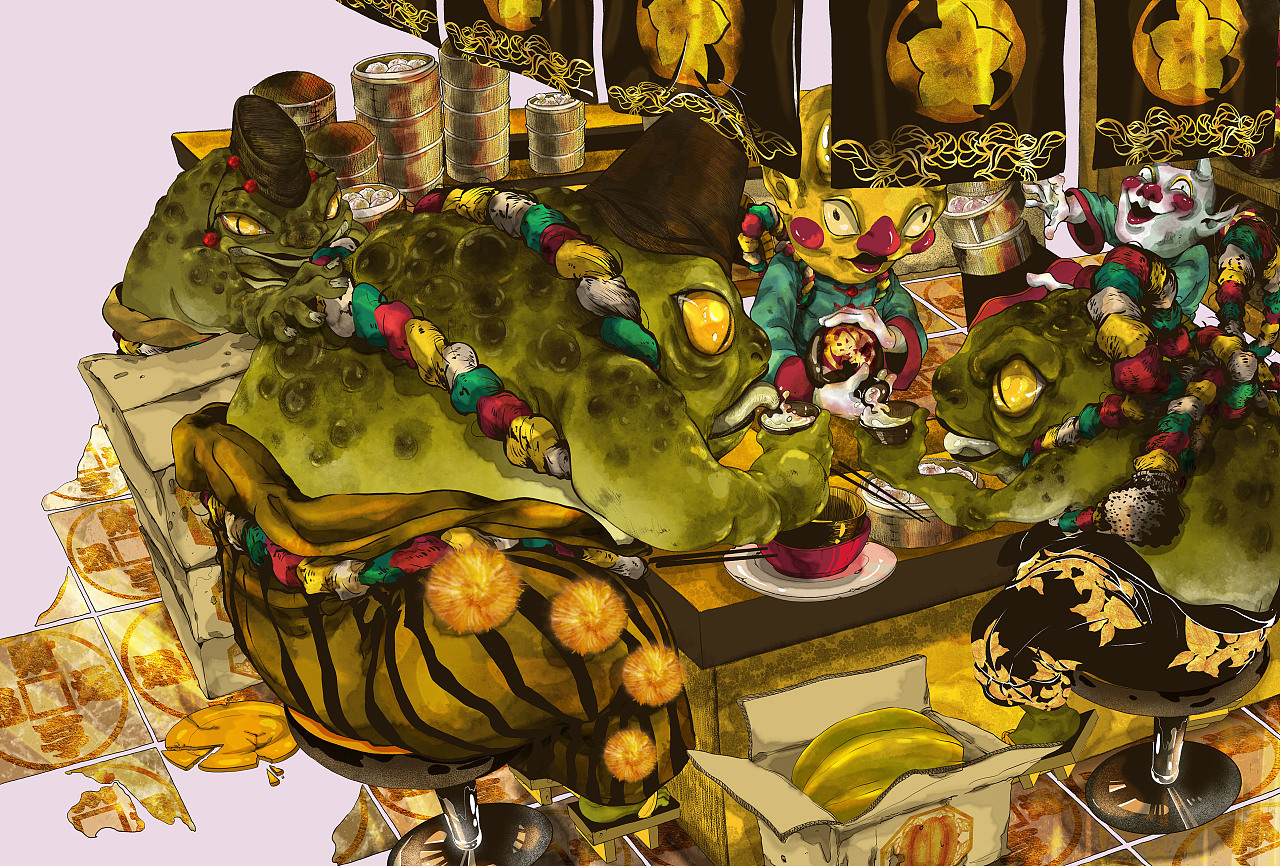 蟾蜍集会|插画|艺术插画|冉毛豆 - 原创作品 - 站酷 (zcool)