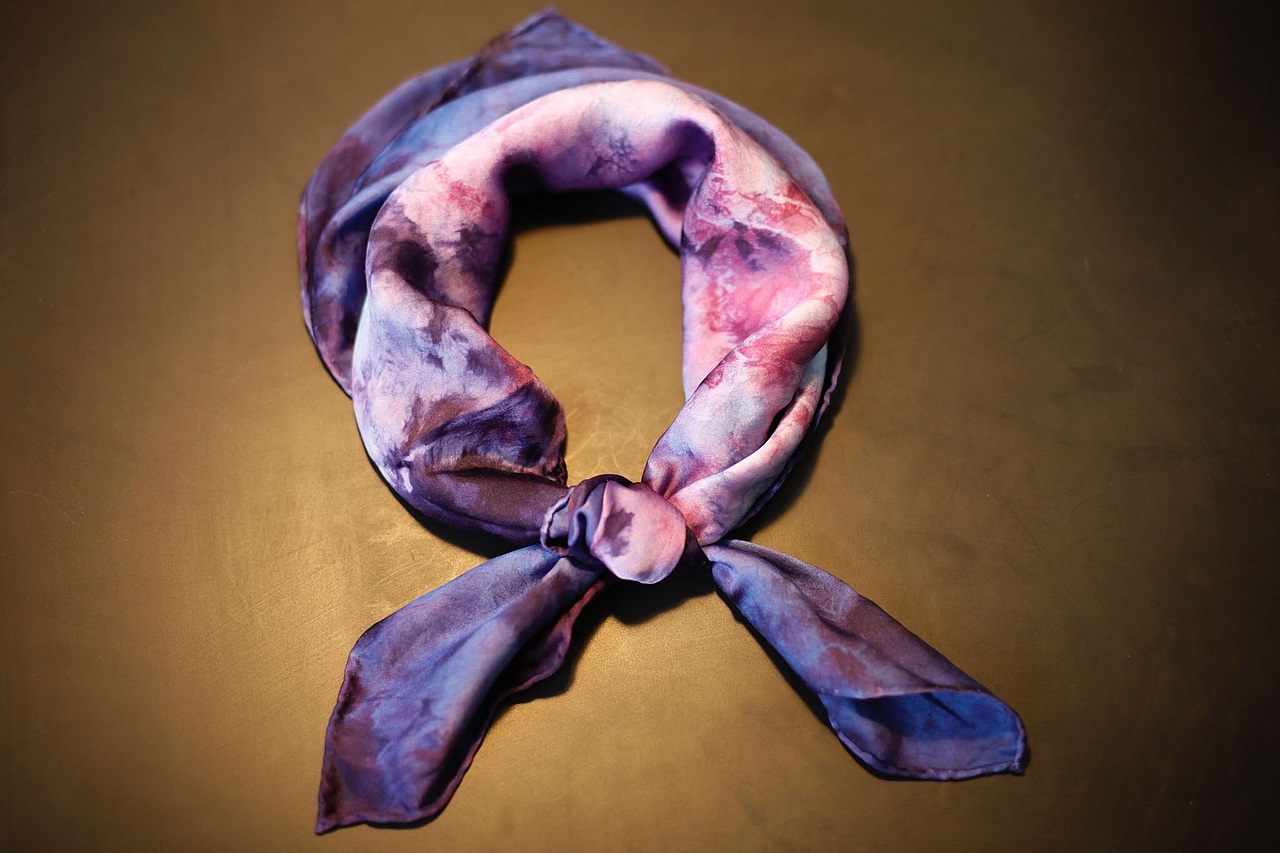 木兮工作室扎染丝巾