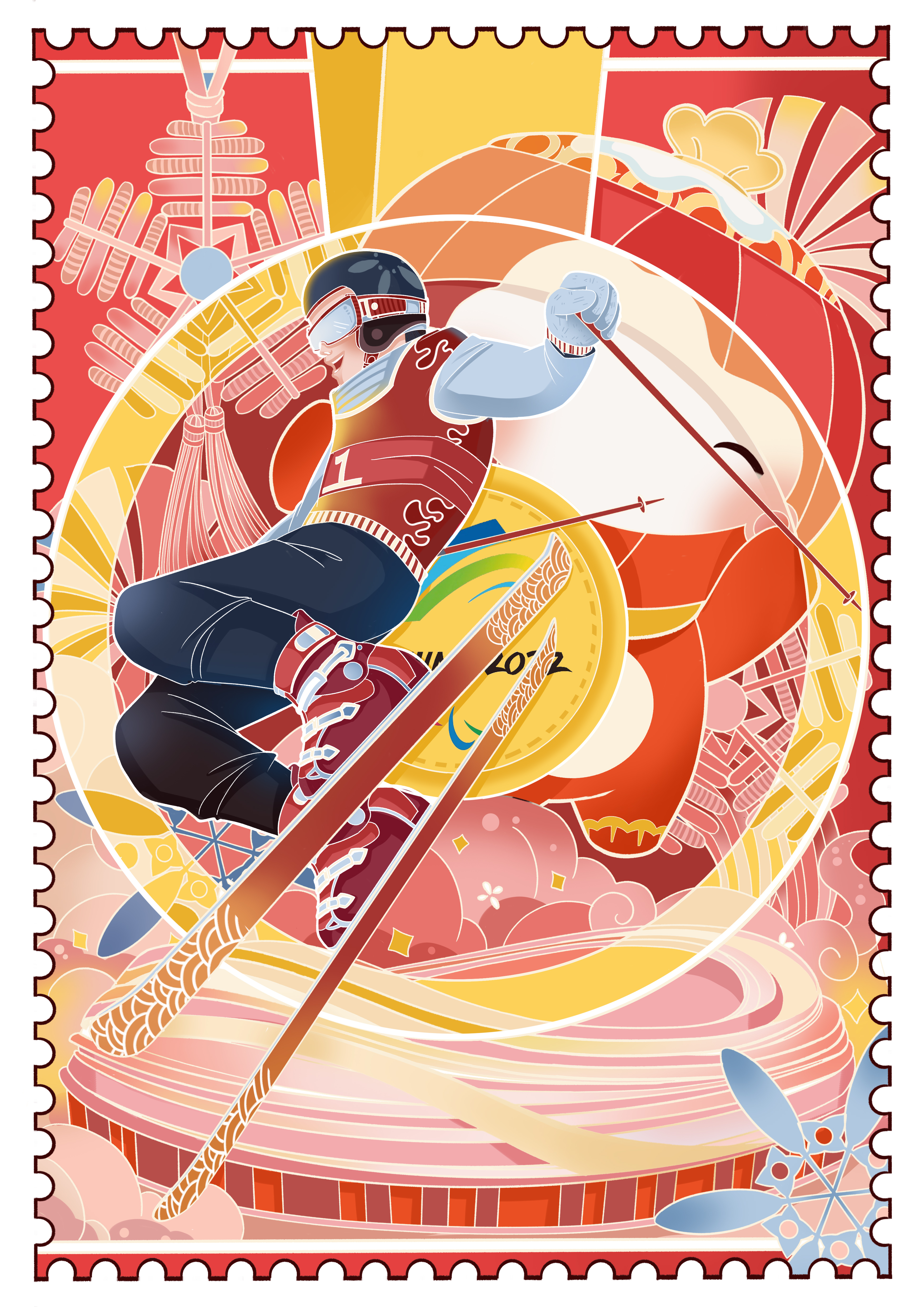 2022冬奥宣传海报 插画图片