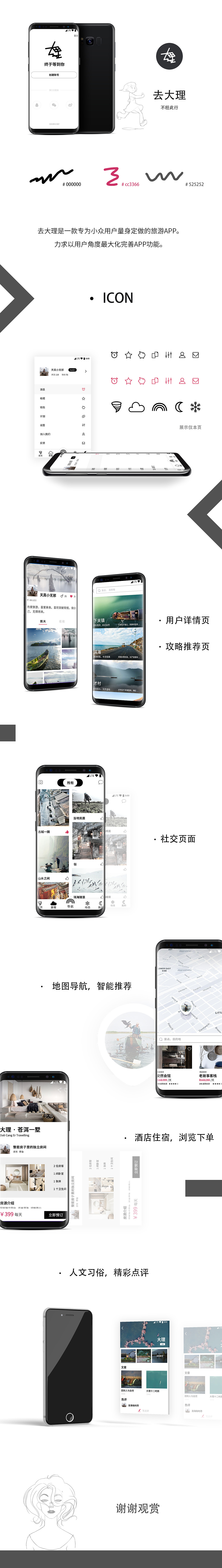 《去大理》 手机App展示（图ZMTA2NjA3ODE2） - APP界面 - 站酷设计师桃子言言原创素材 - 站酷ZCOOL