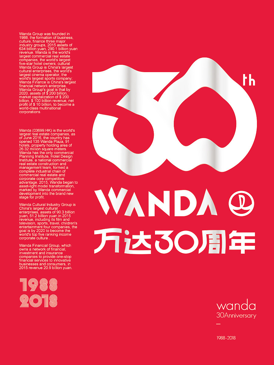 万达30周年庆logo设计全案(图ZNTE1MDE2NzI=) - Logo - 站酷设计师觅艺品牌设计原创素材 - 站酷ZCOOL