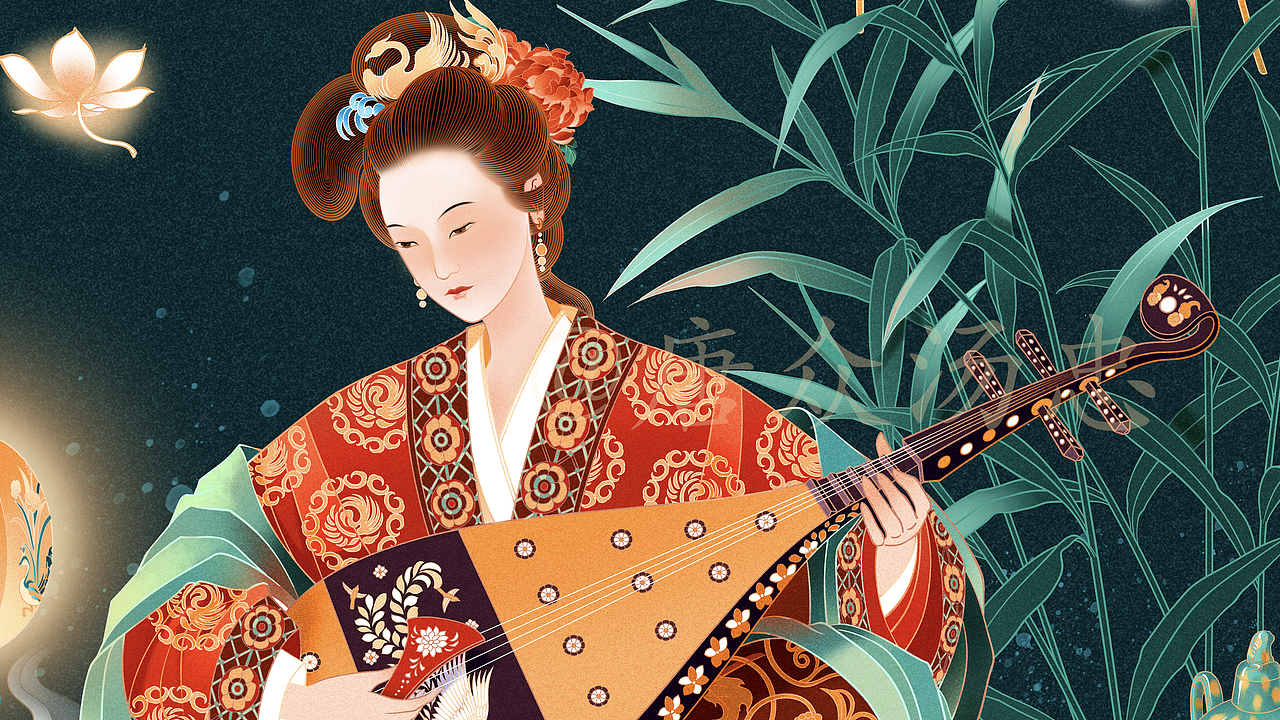 《琵琶行》插画(图ZMjc0MjQwNjAw) - 商业插画 - 站酷设计师唐众汤忠原创素材 - 站酷ZCOOL