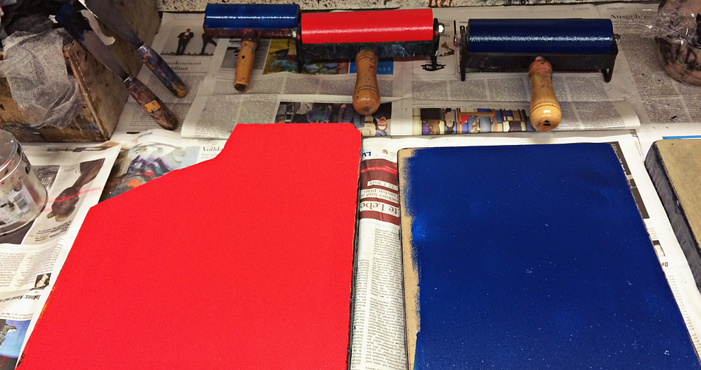 凸版画3——羊年-自制手工版画贺卡