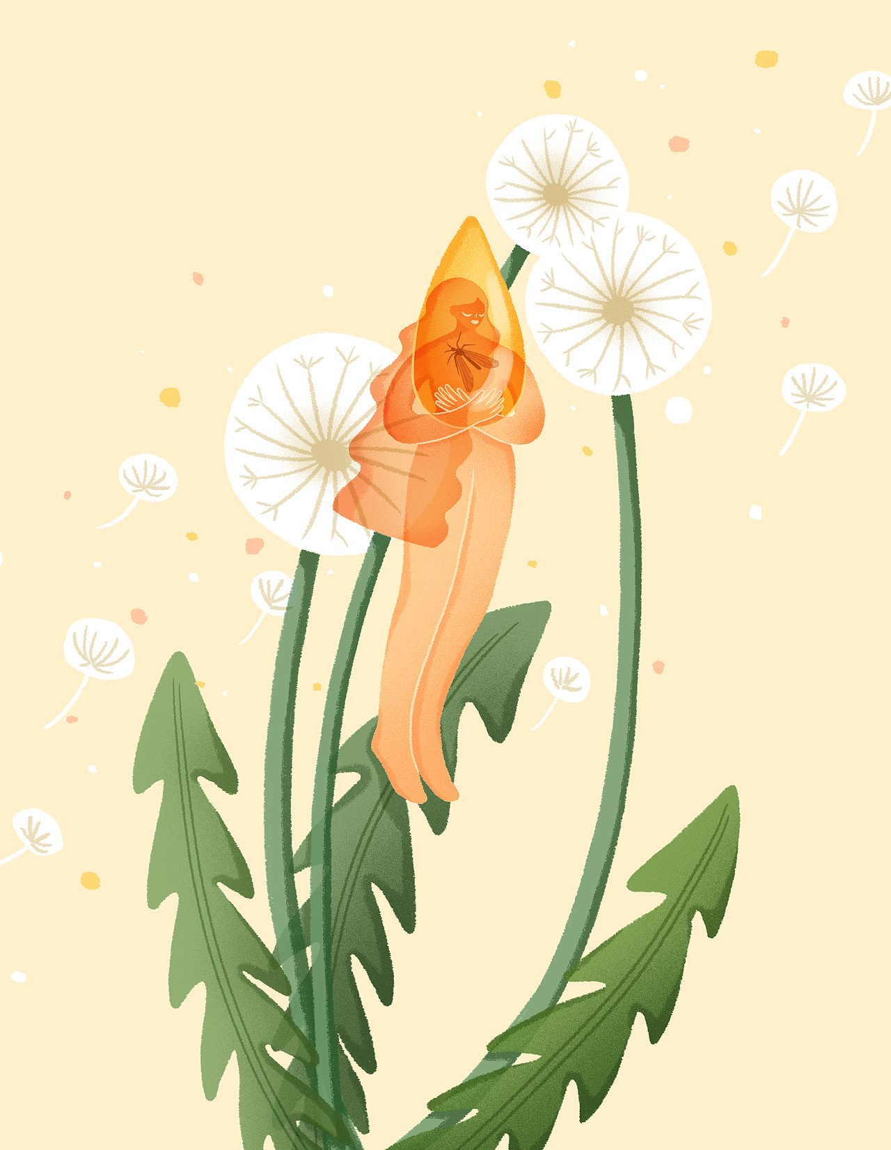 香薰精油包装系列插画