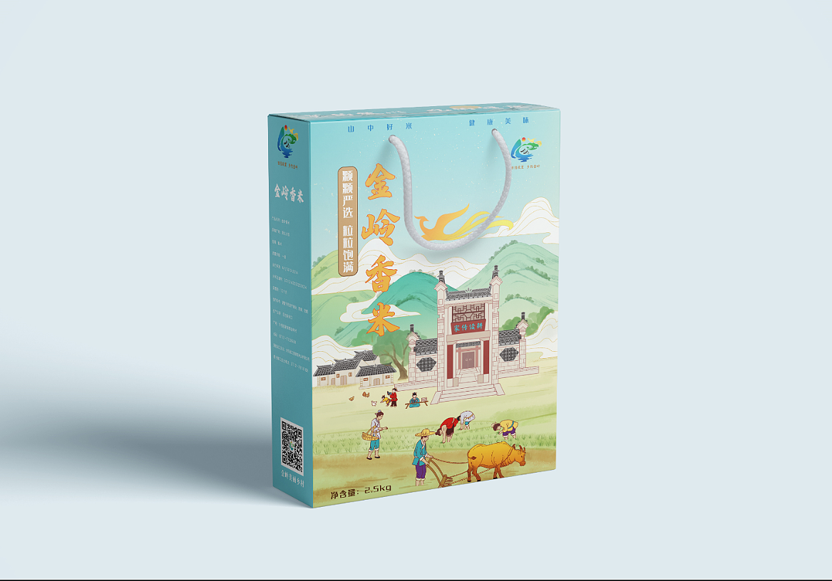 金岭香米原创手绘包装策划设计
