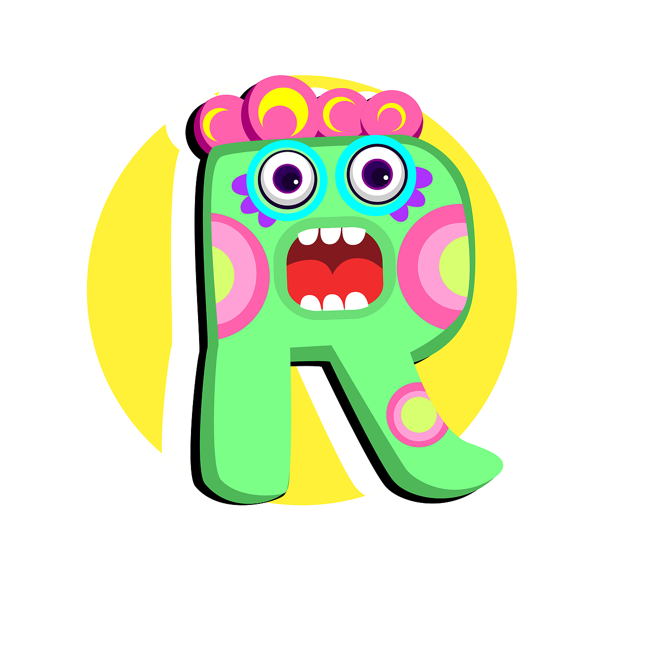 字母小怪兽（图ZMjg3Nzg0MzU2） - 图案 - 站酷设计师三AJIN原创素材 - 站酷ZCOOL