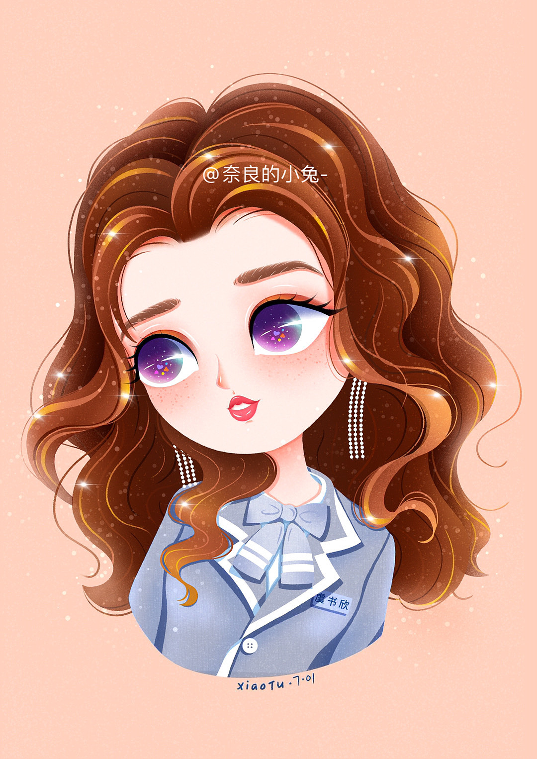 原创『小兔插画』虞书欣the9,插画q萌头像