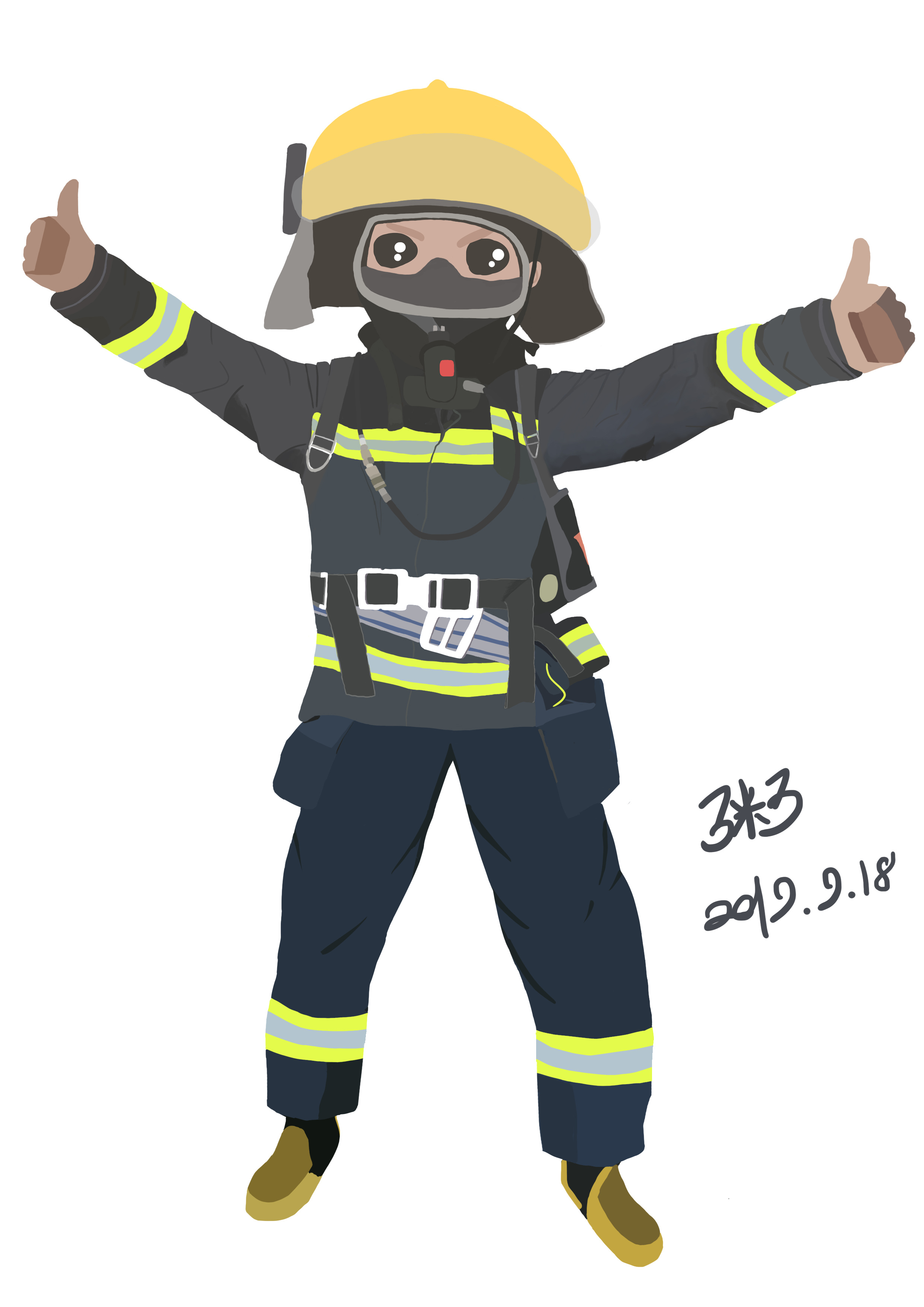 2020-致敬最可爱的人-消防员|插画|插画习作|SanMuCC - 原创作品 - 站酷 (ZCOOL)