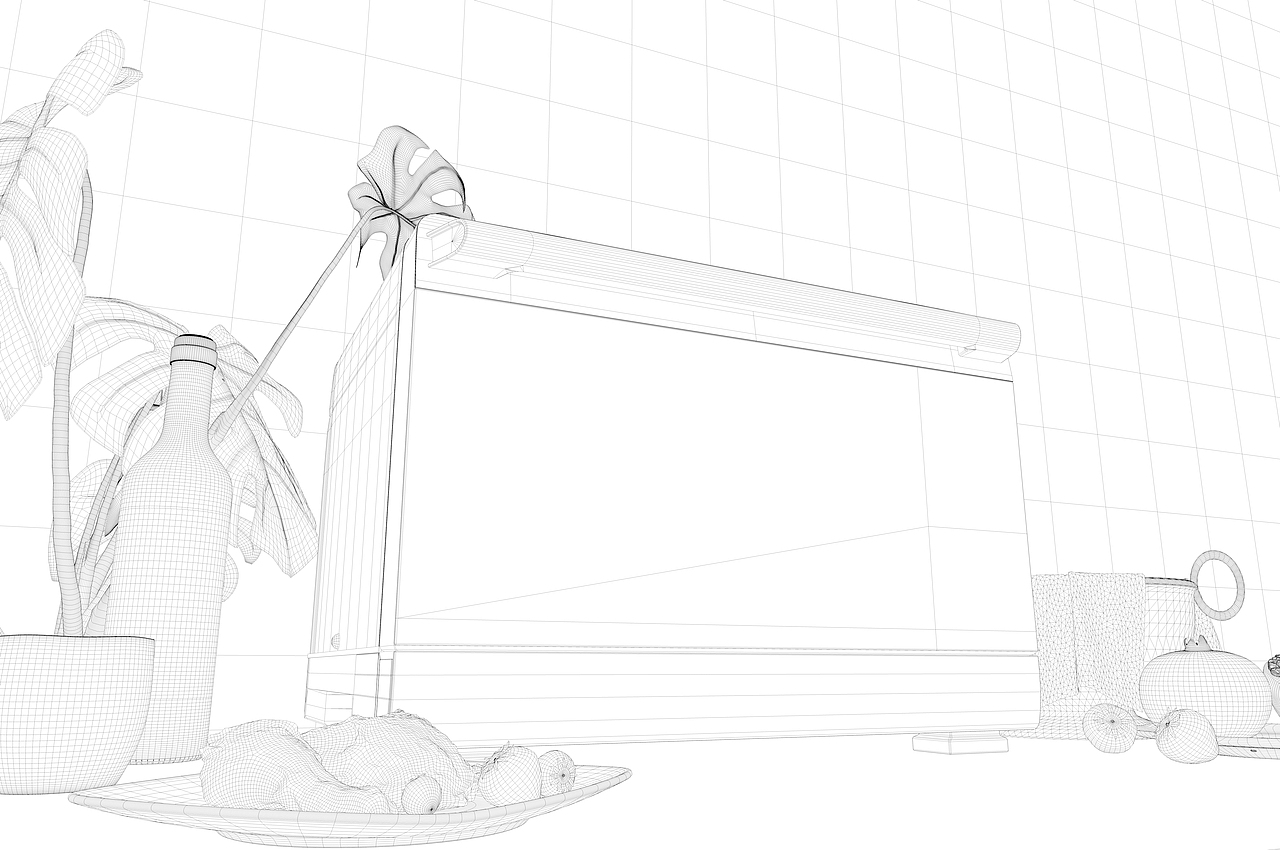 烤箱/微波炉场景3D渲染