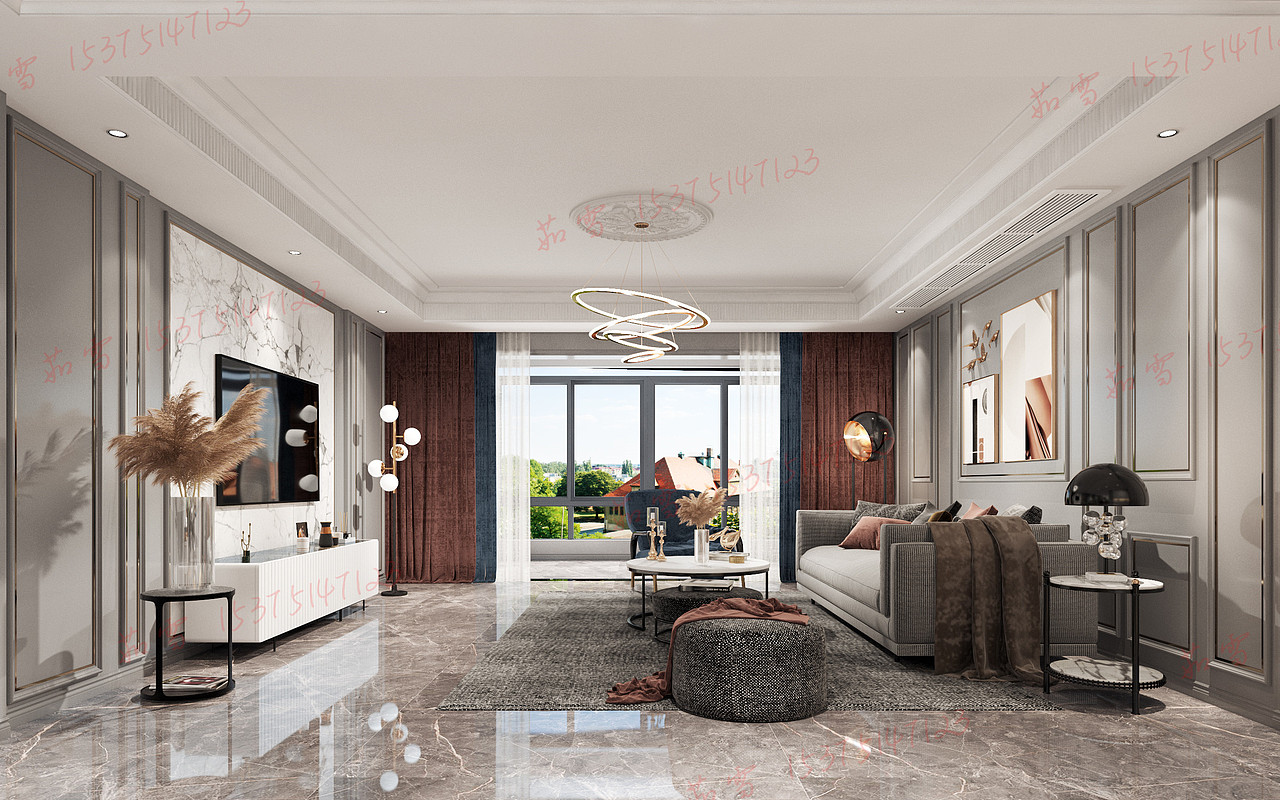 美式轻奢一室两案