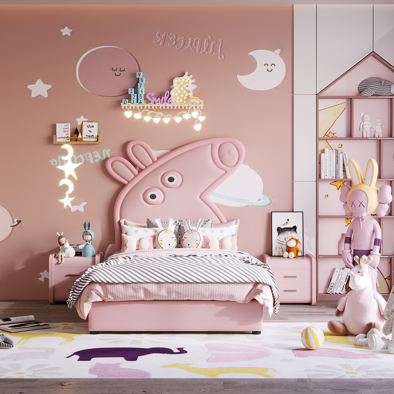 我的粉色小猪佩奇儿童床