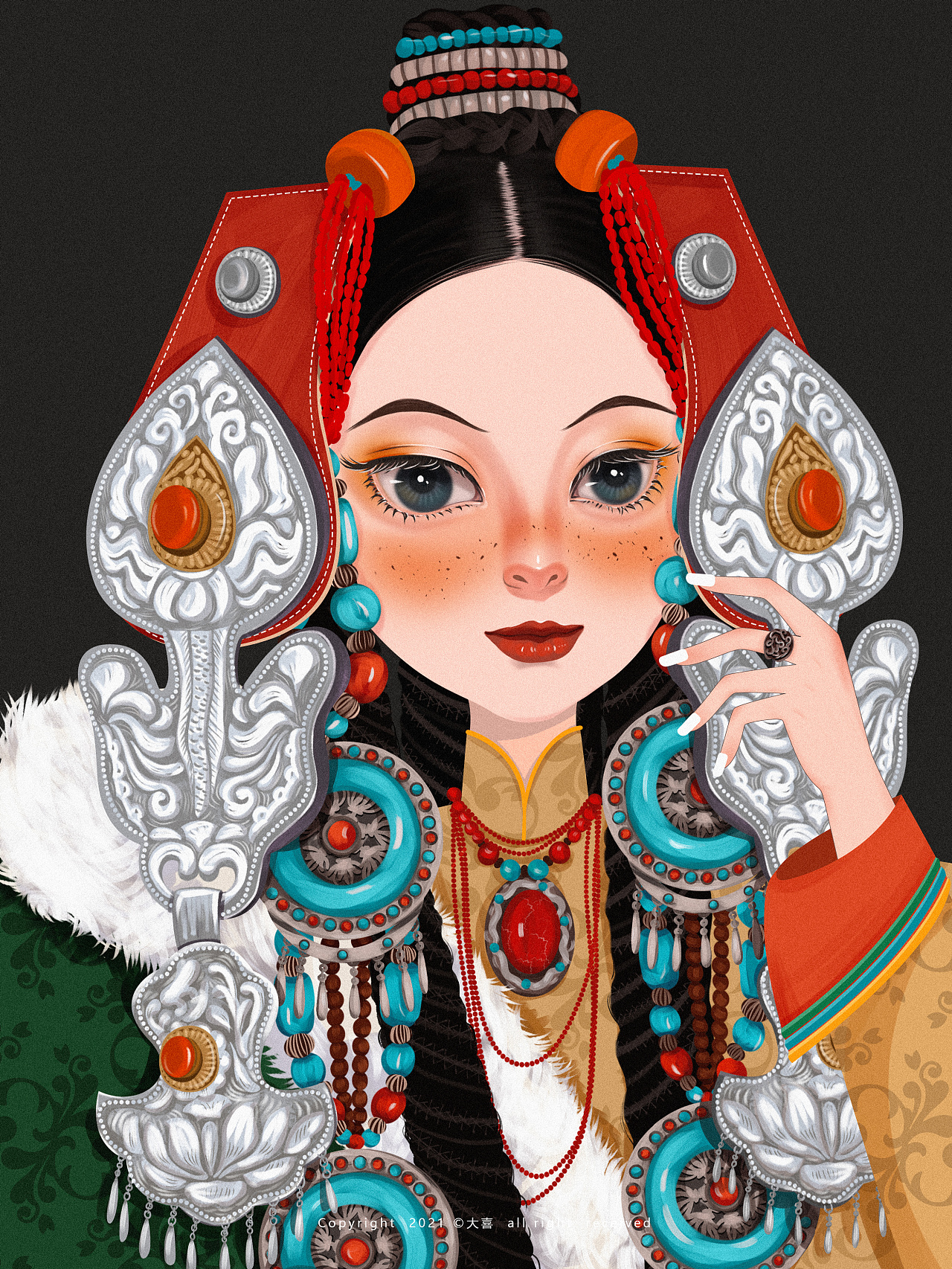 习作| 最炫民族风|插画|商业插画|家有大喜 - 原创作品 - 站酷 (zcool