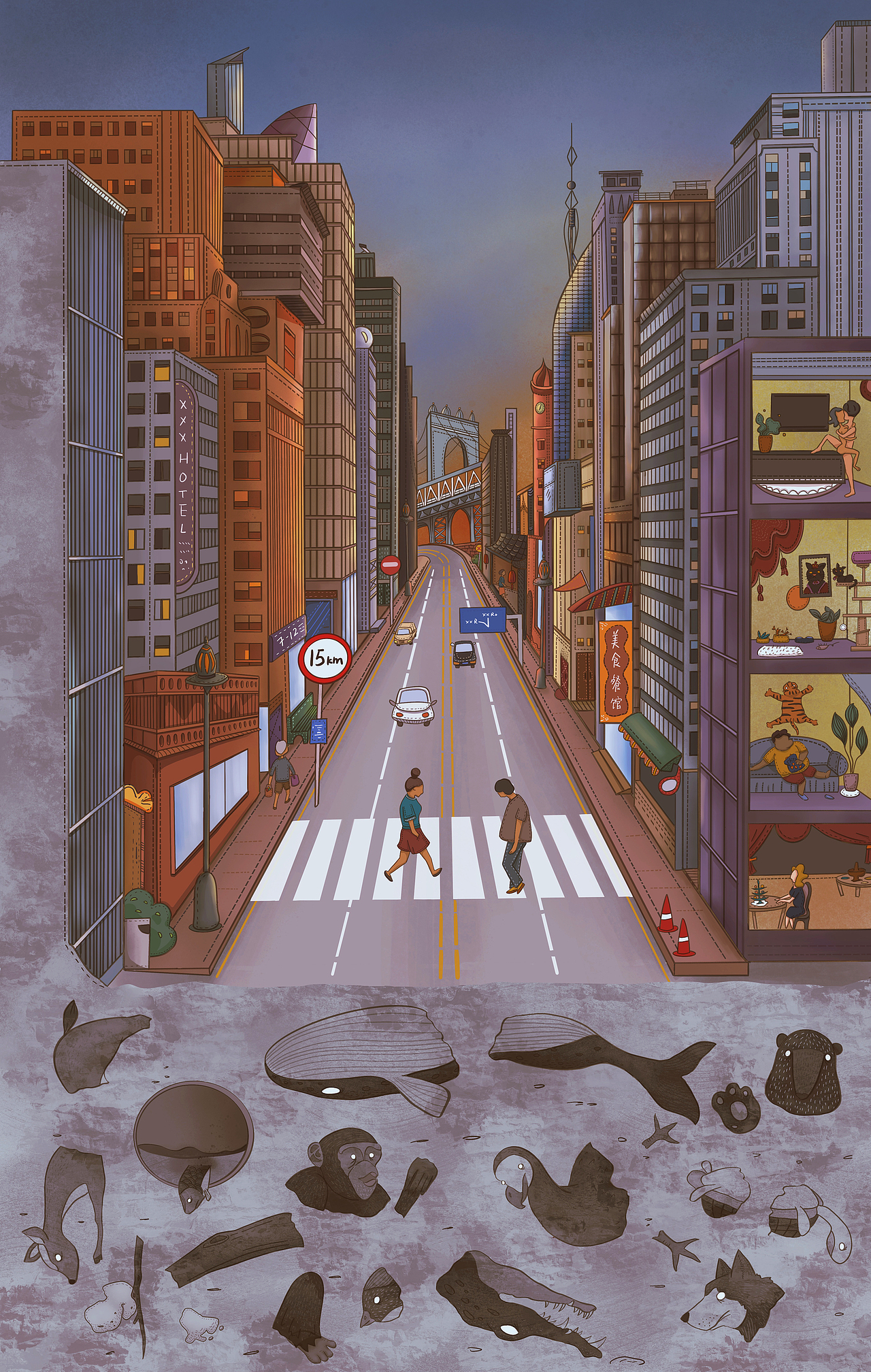 城市下的罪恶（图ZMjA0ODQyNDQw） - 商业插画 - 站酷设计师Leia_Q原创素材 - 站酷ZCOOL