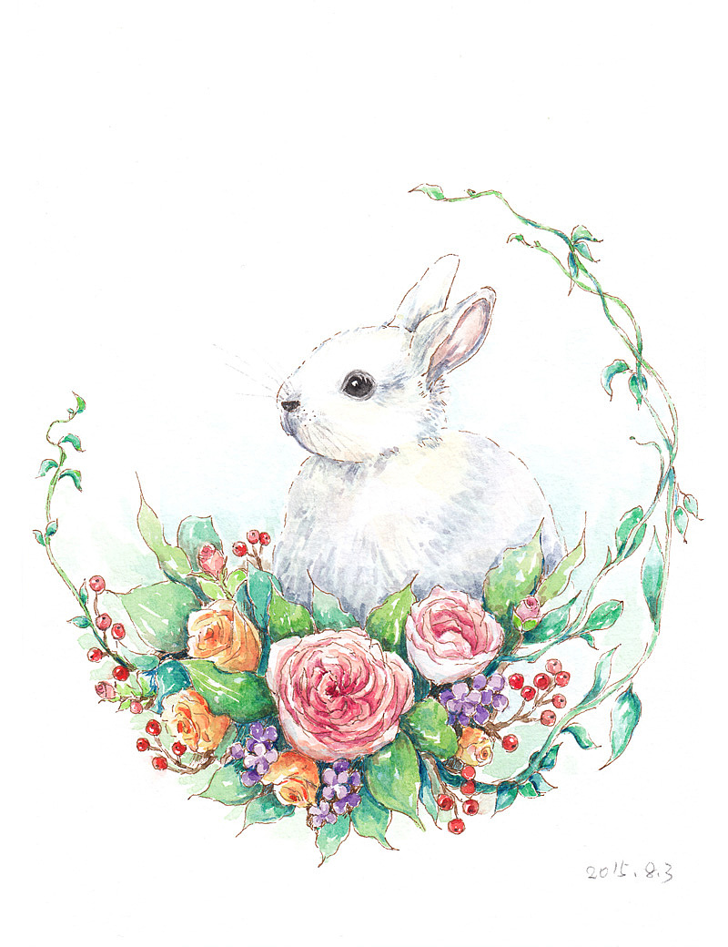 兔子|插画|插画习作|花花酱o - 原创作品 - 站酷 (zcool)