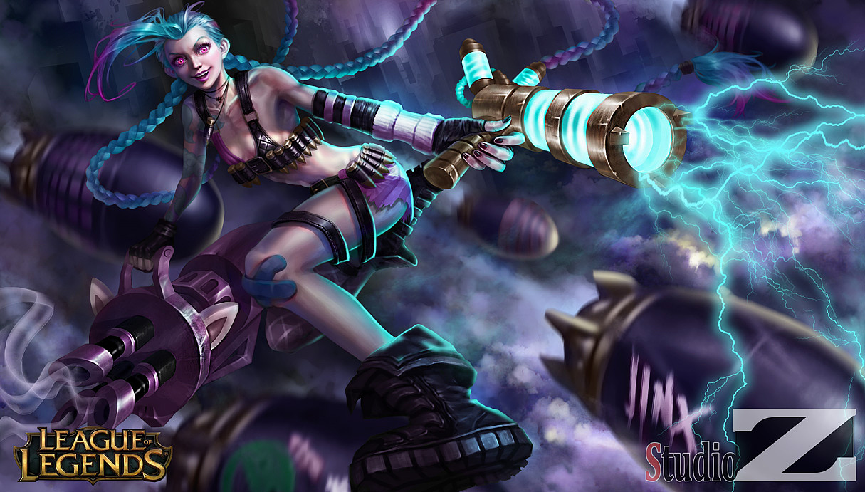 英雄聯(lián)盟金克斯同人（圖ZOTg4MjE2NzY=） - 游戲原畫 - 站酷設(shè)計師焦糖紐扣木偶人原創(chuàng)素材 - 站酷ZCOOL