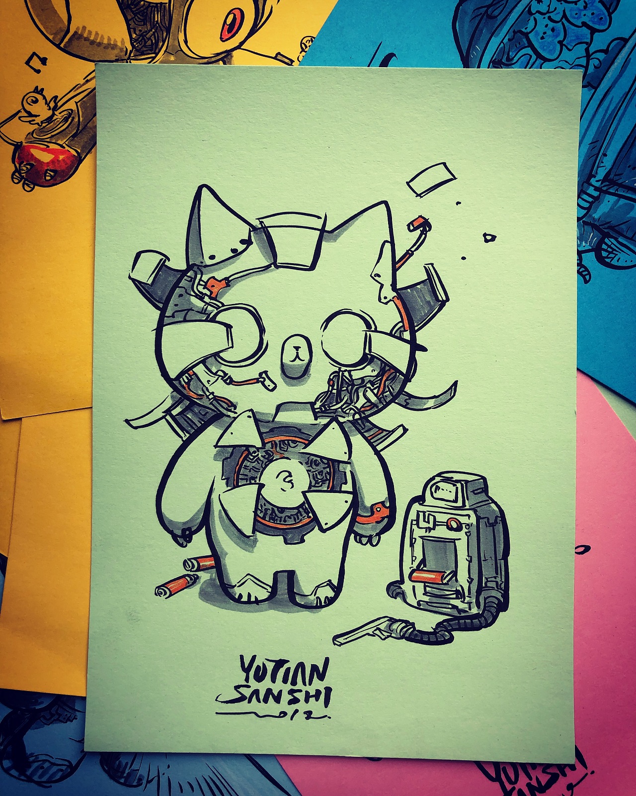 机械猫|插画|概念设定|雨田三石 - 原创作品 - 站酷 (zcool)