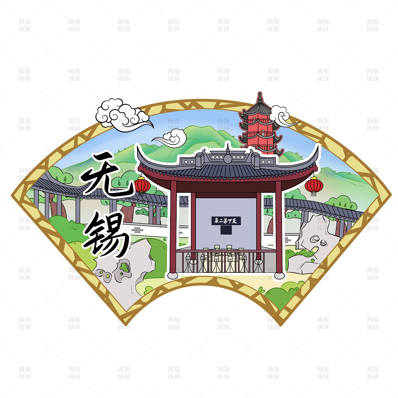 无锡主题文创插画|插画|商业插画|拇指妹妹 - 原创作品 - 站酷 (zcool