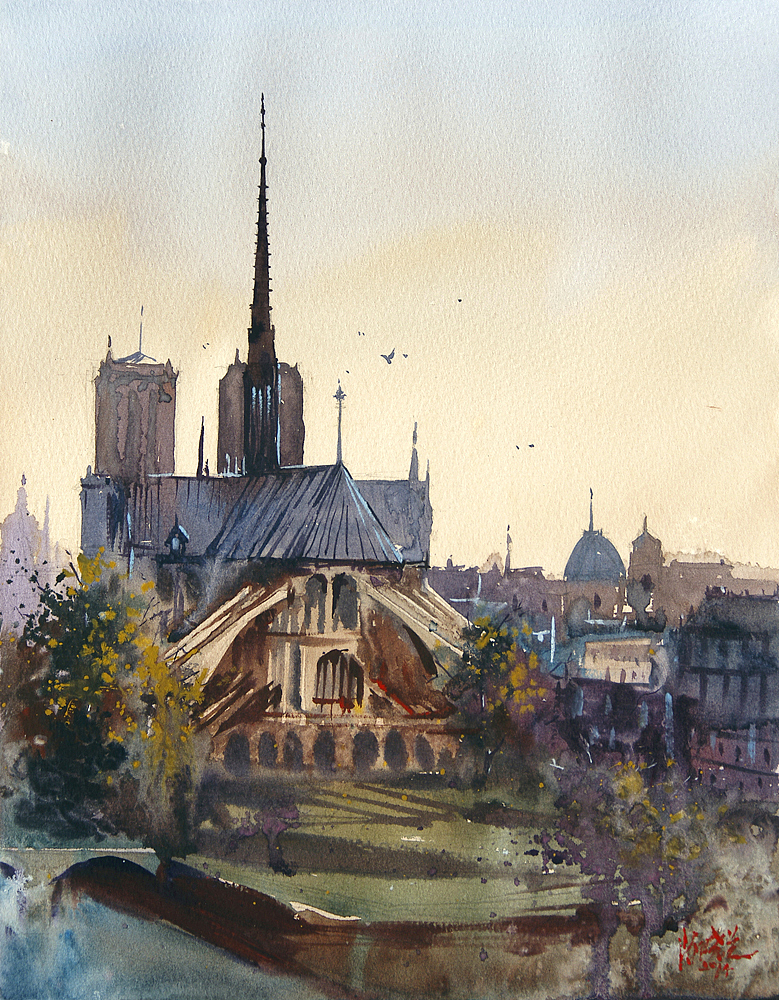 巴黎圣母院|纯艺术|绘画|oxiaoyiod_原创作品-站酷zcool