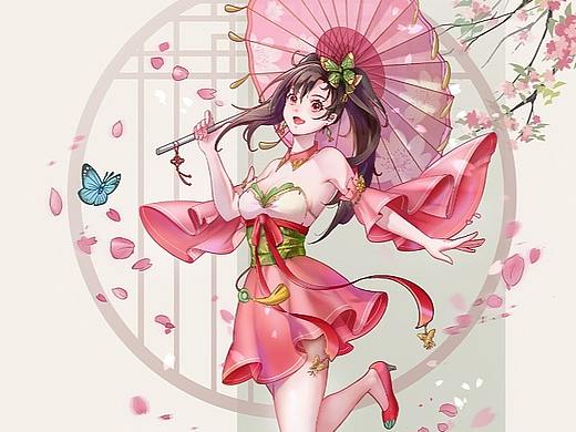 古风少女游戏角色插画立绘练习