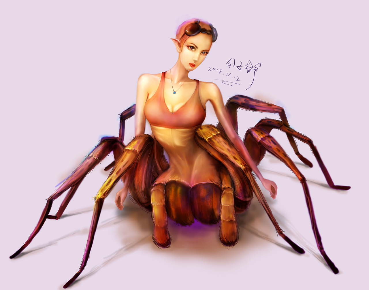 美女变蜘蛛魔化图片