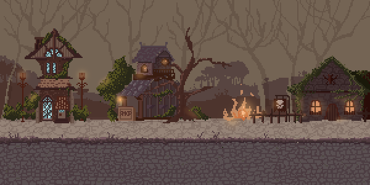 pixel场景|插画|像素画|王哈哈嘻嘻嘿嘿_原创作品-站酷zcool