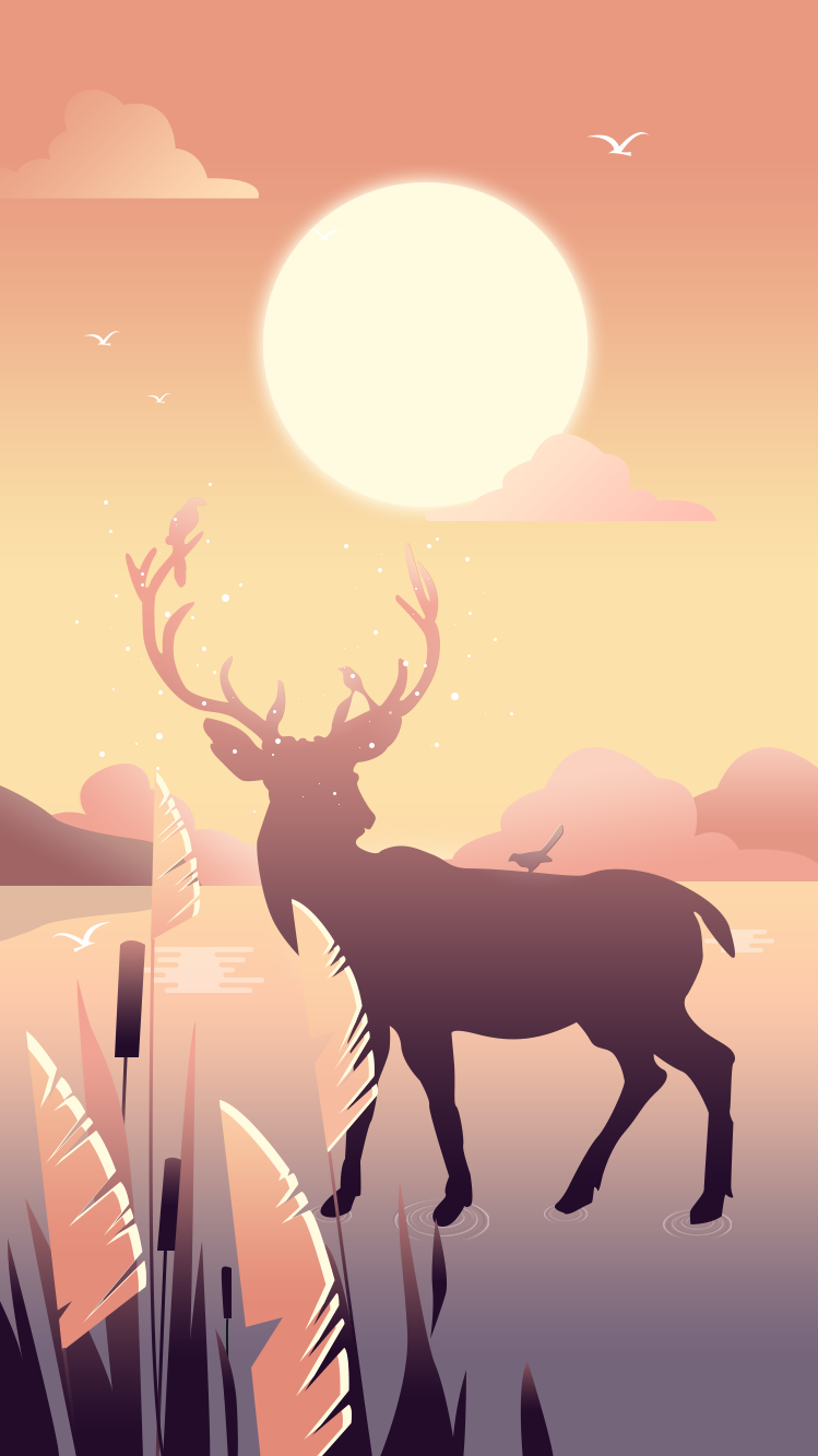 麋鹿|插画|插画习作|je_a - 原创作品 - 站酷 (zcool)