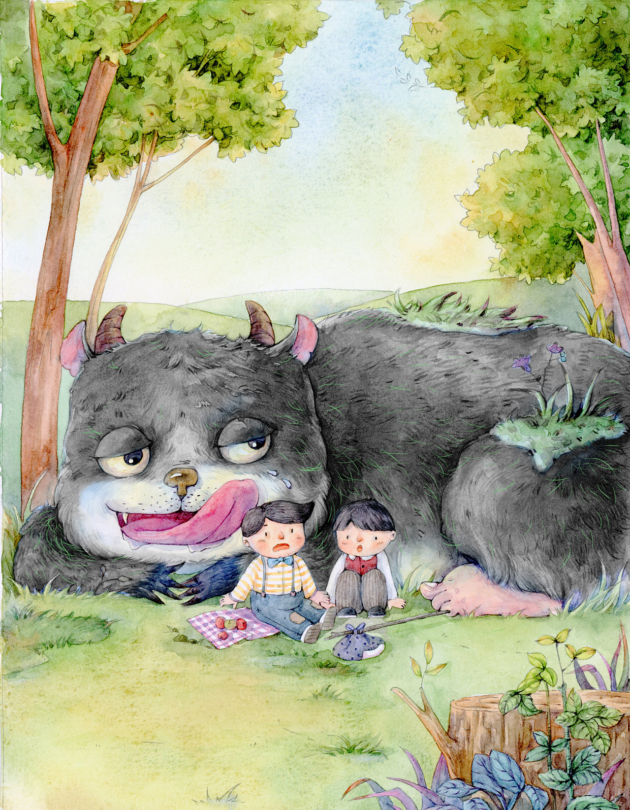 以前画的一些封面水彩插画儿插