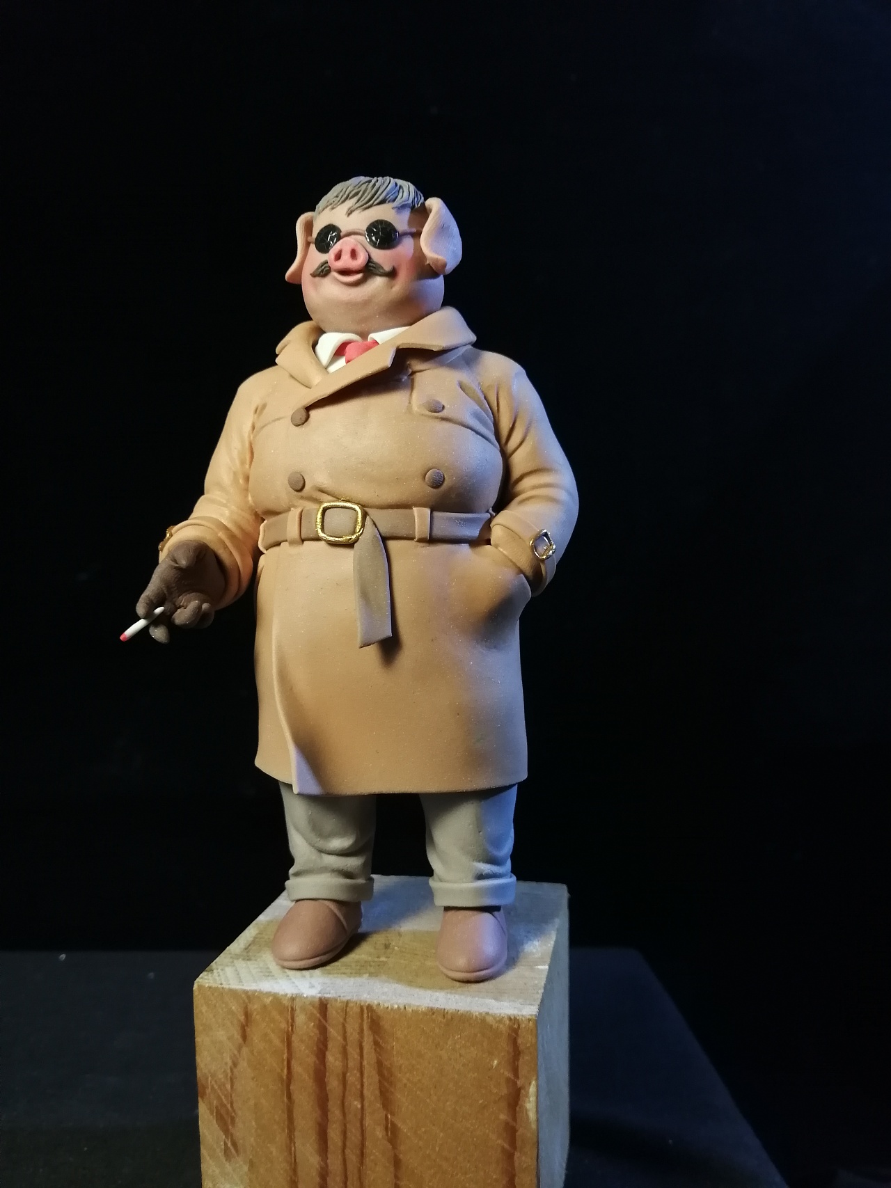塑新斋潘纪坤手作彩塑之宫崎骏红猪