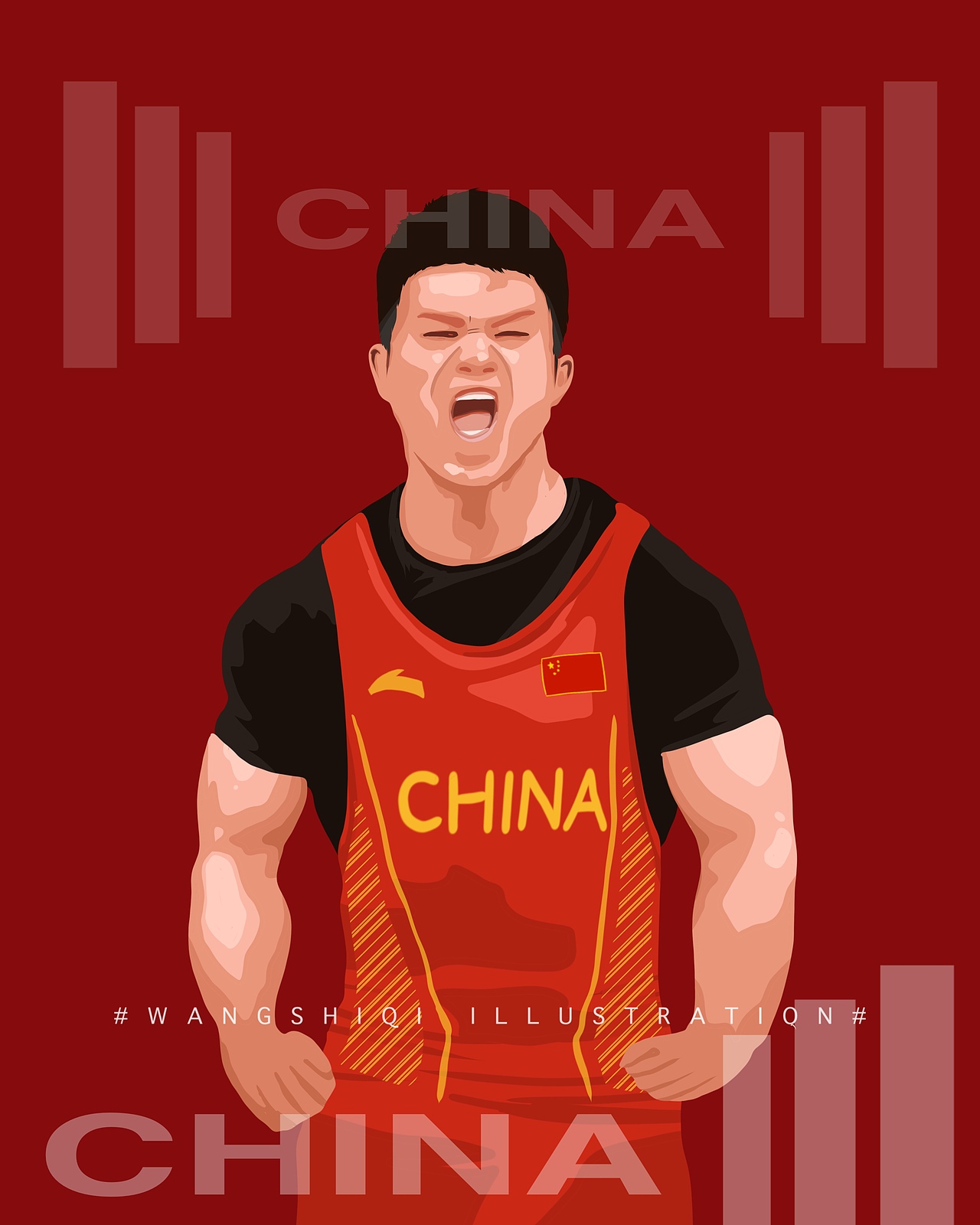 东京奥运会--中国代表队,procreate人像插画抗疫作品2020-2022博客