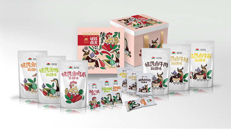 健民牛肉休闲卤食 包装设计