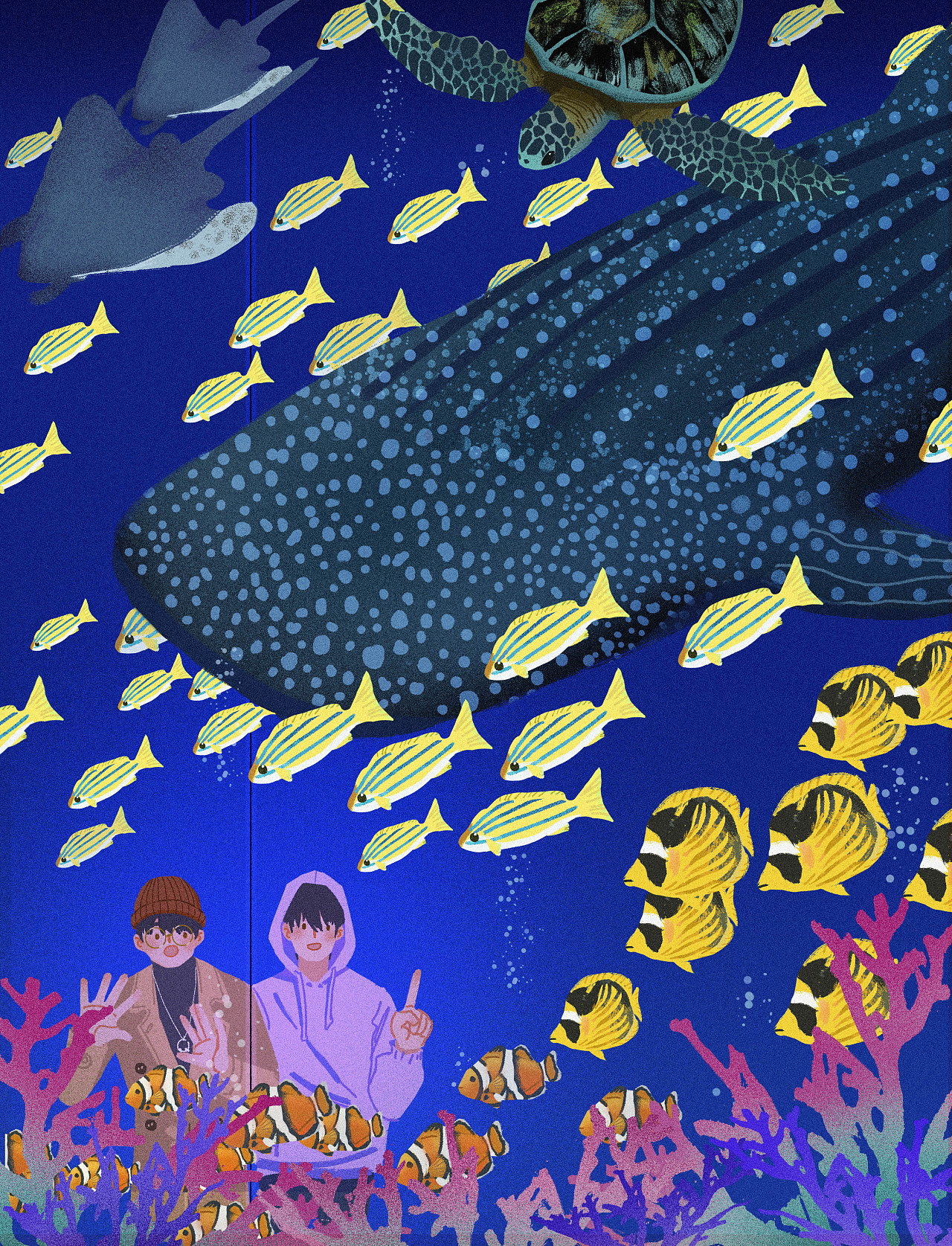 水族馆|插画|商业插画|东风如解意 - 原创作品 - 站酷 (zcool)