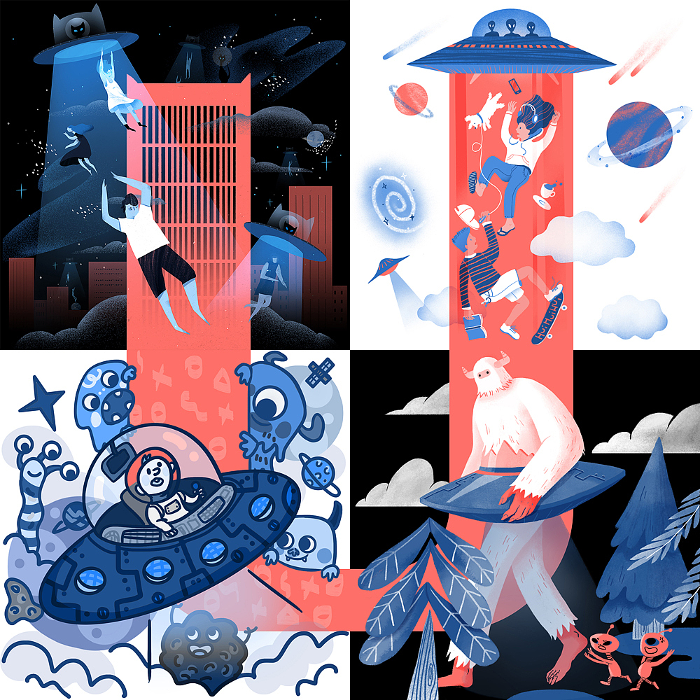 字母插画合作项目（图ZMTYxNjQyOTY4） - 艺术插画 - 站酷设计师Huihuihuiart原创素材 - 站酷ZCOOL