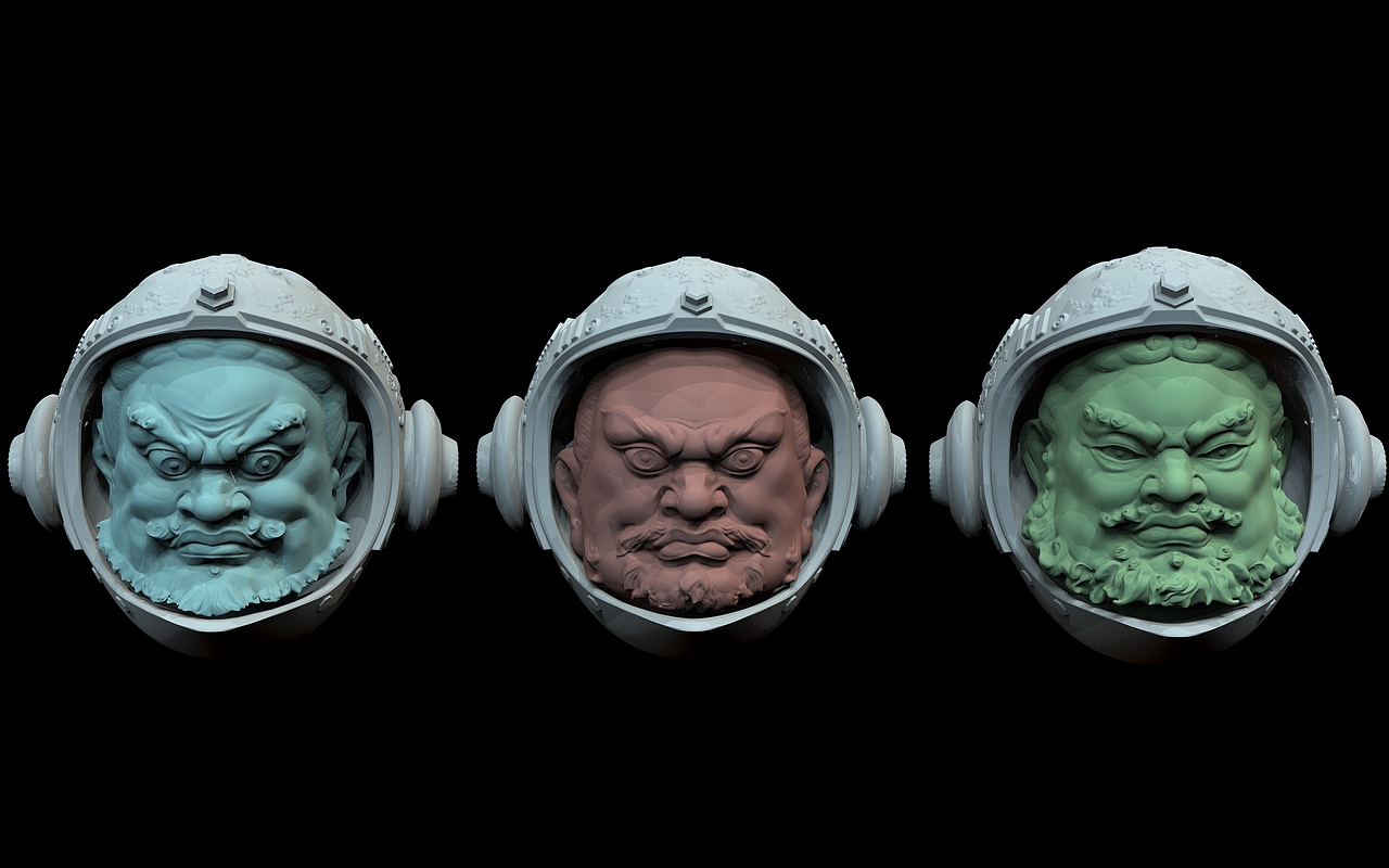 雕塑｜作品《风调雨顺-四大天王》头像，详情见主页（图ZMzYyNjQ0MDky） - 雕塑 - 站酷设计师周章雕塑原创素材 - 站酷ZCOOL