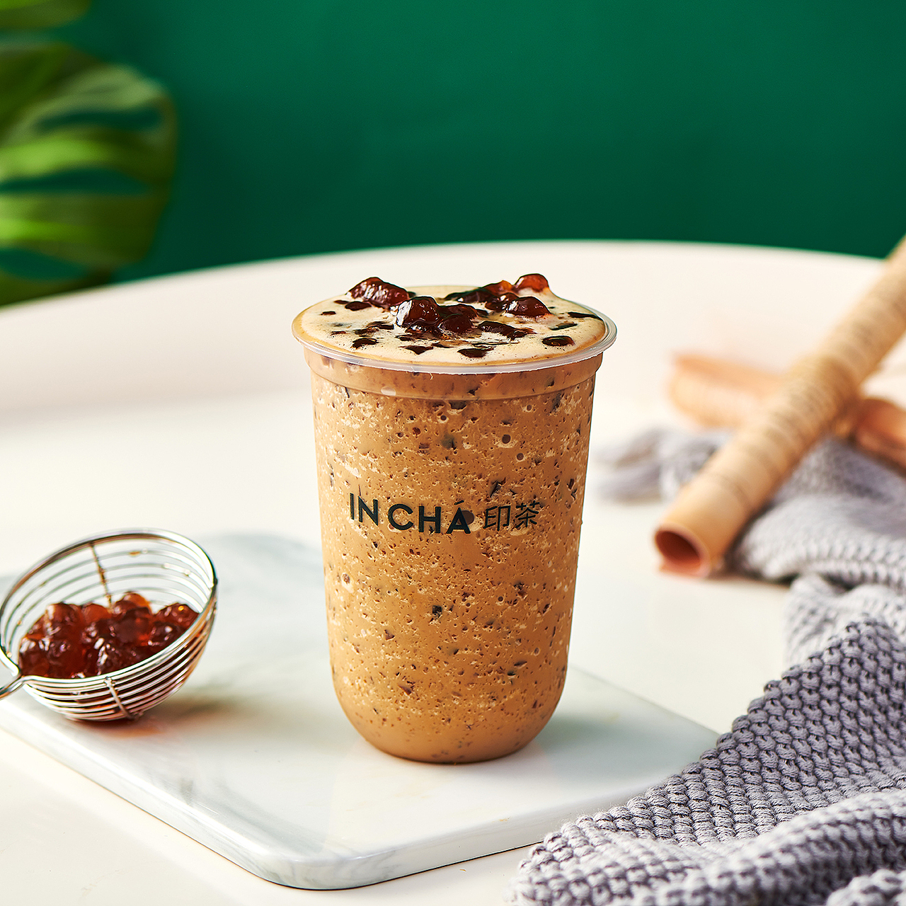 厦门冷饮品印茶饮品拍摄森林绿商业摄影