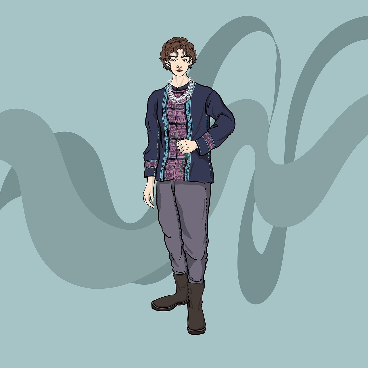 少数民族人物服饰插画（上 男生篇）（图ZMzIxMDM2NzM2） - 商业插画 - 站酷设计师是狸九妹呐原创素材 - 站酷ZCOOL